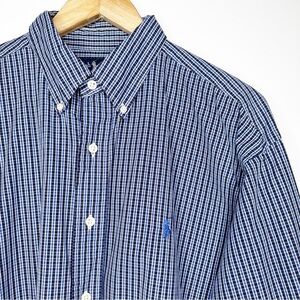 Polo Ralph Lauren Blake Blue Plaid Button Front Shirt Size Large